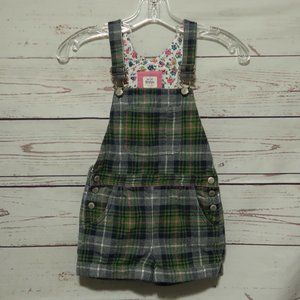 COPY - Mini Boden plaid floral shortalls
